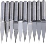 BQLZR 20 Degree 0.1mm Carbide Engraving Bits CNC Router Tool for PCB Board Pack of 10