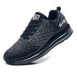 TORISKY Trainers Men Women Running Shoes Air Shoes Sneakers Sport Walking Gym Fitness Jogging Athletic Casual, Black, Size 42EU (8998-BK42)