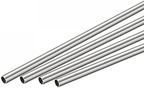uxcell 304 Stainless Steel Round Tube 4mm OD 0.4mm Wall Thickness 300mm Length 4 Pcs