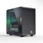 ElectroCookie Raspberry Pi 5 Case, Aluminum Mini Tower Case with Cooling Fan and Color Changing Ambient Light (Black)