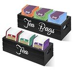 Tea Bag Organizer Set of 2, Wooden 