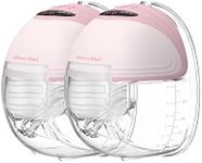 MomMed S21 Wearable Breast Pump, Hands-Free Breast Pump with Smart Display & Leak-Proof Design, Double Portable Electric Breast Pump with 3 Mode & 12 Levels, 27mm Breast Shield, and 24mm Flange Insert