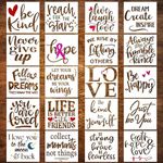 20 Piece Large Inspirational Word Stencil Set, Stencils for Painting on Wood - Wall Decor, Art, Drawing, Signs - Live Laugh Love, Be Kind, Inspire - Motivational Stencils for Crafts - 10 Inch