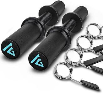 16" Dumbbell Bar, Olympic Dumbbell Handle for 2-inch Olympic Weight Plates, Loadable Dumbbells for Home Gym Strength Training, 2 Pair of Spring Collars Included