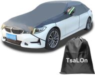 Black Half Car Cover Top Waterproof All Weather, Car Covers Outdoor Indoor for All Season Waterproof Dustproof UV Resistant Snowproof Universal Sedan