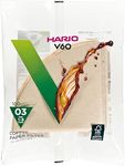 Hario V60 Paper Coffee Filters Single Use Pour Over Cone Filters Size 03 Natural, 100 count