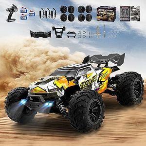 RC Cars for Adults, 1:16 Brushless Fast Race Remote Control Trucks, Hobby Electric Monster Car with 3 Batteries(60+Min) Max 75KMH, 4x4 RTR Off-Road Drift R/C Vehicle, Toys for Boys age 8-12 Gift