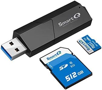 SmartQ C307 SD Card Reader Portable USB 3.0 Flash Memory Card Adapter Hub for SD, Micro SD, SDXC, SDHC, MMC, Micro SDXC, Micro SDHC, UHS-I for Mac, Windows, Linux, Chrome, PC, Laptop, Switch (Single)