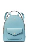 Kate Spade New York Women's Schuyler Saffiano Leather Mini Backpack, Smoky Blue, Smoky Blue