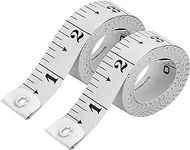 white 2 pcs Double Sided Body Measuring Tape suitable For Body Measuring,Tailors Tape Clothes Measuring Tapes with Inches & Cm, 150cm Waist Measuring Tapes Mini Pocket Measurements tool