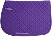 Dura-Tech All-Purpose Saddle Pads for Horses | Schooling Saddle Pad Square Cut | Equines Horse Saddle Pads | Polyester Fabric Blend | 23" Spine and 18" Drop Length | Color Purple