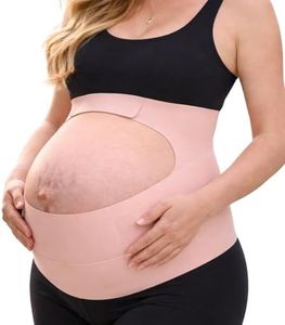 Support Belt for Pregnancy – 2-in-1 Belly Band & Back Brace – Adjustable Pregnancy Belly Band for Back Pain Relief – Maternity Support Belt for Pregnant Women – Black & Baby Pink (Oyster Pink, M)