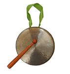 Templeshop - Gong (Various Metal, Sizes & Model) (7 Inches Medium, Brass Chandan Puri Curved)