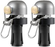 ZOYOSPORTS Bicycle Bell Clear Loud Sound Mountain Bike Road Bike Horn Bicycle Handle Bells Ring Suitable for 22.2mm Handlebar 80db Bell 1PCS (2 Silver)