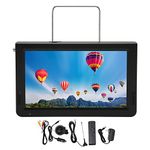 10 Inch Portable TV, Rechargeable ATSC Digital TV with VGA, AV, HDMI, USB, SD Card Slot, MMC, Digital Tuner, Suction Cup & 12V Car & Remote Control, 1800mAh Rechargeable