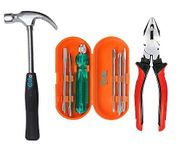 GIZMO Tools For Home | Screwdriver Set | Screwdriver Set Tools Kit | Hand Tool Set With Lineman Plier, 5 Piece Screwdriver Set & Claw Hammer | Electrical Tools