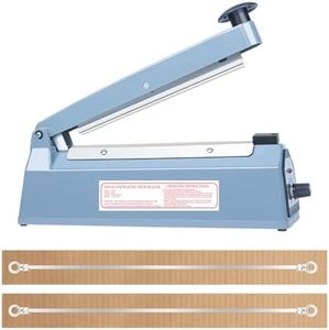 Impulse Heat Sealer Manual Bags Sealer Heat Sealing Machine 8 Inch Impulse Sealer Machine for Plastic Bags PE PP Bags with Extra Replace Element Grip