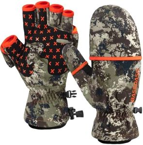 BASSDASH WinteFlex Insulated Ice Fishing Convertible Mittens