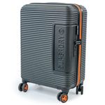 Superdry Hard Shell Travel Suitcases - Lightweight, Robust, TSA Locks, with 8 Smooth Spinner Wheels, Telescopic Trolley Handle, Clothing Retention Straps & High Capacity Luggage (Black/Orange, Large)