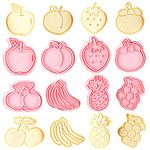 Crethinkaty Fruit Themed Cookie Cutter-8 Plastic Cookie Stamp-Fruit Cartoon Fun Cookie Cutter Set, Children's Baking Set.