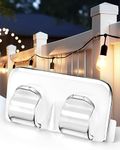 Hooks for Outdoor String Lights Clips: 40Pcs Heavy Duty Light Hook with Waterproof Adhesive Strips - Outside Clear Cord Holders for Hanging Christmas Lighting – Outdoors Sticky Clip