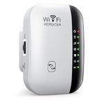 WiFi Range Extender, 300Mbps 2.4GHz Wireless WiFi Signal Range Booster with Integrated Antennas Ethernet Port, Quick Setup WiFi Booster Range Extender