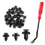 GOOACC 100PCS 8mm 10mm Compatible with Subaru Push Type Retainer Fasteners Rivets Clips OEM Upgrade for 90914-0007, 90913-0067 & 90914-0051 + Bonus Fastener Remover, Black