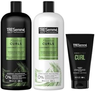 TRESemmé Flawless Curls Bundle Pack, Shampoo/Conditioner & Curl Crème for curly, frizzy, hair (2x 828ml, 1x 148ml)