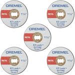 Dremel EZ456, 1 1/2-Inch (38.1 mm) Wheel Diameter, EZ - Lock™ Fiberglass Reinforced Cut-Off Wheels, Rotary Tool Cutting Disc for Metal Cutting, 5 Pieces, Medium, Red