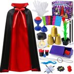 PATIFEED Magic Kit, Magic Tricks with Magician Costume for Kids, Magic Set for Kids Ages 6 7 8 9 10 11 12 Year Old