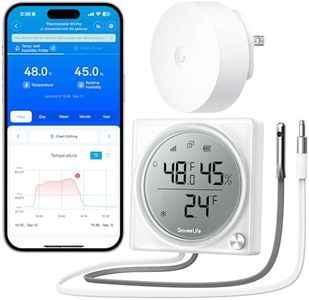 GoveeLife 2.0 WiFi Refrigerator Thermometer with Dual Probes, 1840ft Ultra-Long Range, Temperature & Humidity, Large LCD Display, Freezer Alarm, App Notification for Fridge, Kitchen, Farming