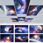 VIHOSE 6 Pcs Fluorescent Light Covers for Ceiling Lights Classroom Galaxy Magnetic Light Covers Classroom Light Covers Filters Light Covers for Ceiling Lights Office School Home Drop Ceiling, 4 x 2 ft