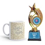 Gifts Bucket Father's Day Gift for Dad Best Dad in The World Coffee Mug with Trophy Award Set of 2 Gift Combo