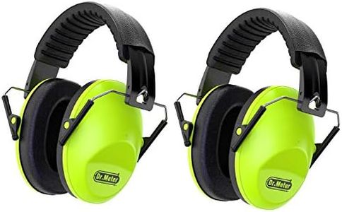 Ear Muffs for Noise Reduction: Dr.meter EM100 27 NRR Noise Cancelling Headphones for Kids with Adjustable Headband - Kids Ear Protection for Shooting Mowing and Sleeping - 2 Packs, Green & Green