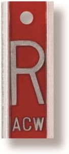 Colortrieve X-Ray Marker (Aluminum) - Red, Right ONLY, 1" Lead Letter "R"