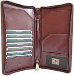 New Unisex Visconti Italian Style Leather Passport Travel Wallet Black or Brown Style MZ101 Monza Wing (Italian Brown)