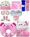 First Kick New Born Baby Gift Set Combo Pack for Baby Boys and Baby Girls Pack of 11 Pcs,Pink