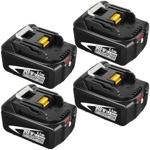 Nyveyoo Upgraded 6.0Ah Replacement 18V Battery for Makita, Compatible with Makita 18V Battery Lithium ion BL1850 BL1850B BL1840 BL1840B BL1830 BL1830B BL1815 LXT 18V Battery Chargers, 4Pack