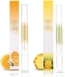 2PCS Cuticle Oil Pens for Nail Care,Cuticle Revitalizer Oil Pen with Soft Brush,Cuticle Oil to Prevent Nail Cracking and Dry (Pineapple & Orange Flavor)