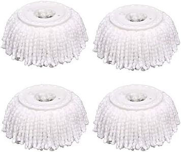 Spin Mop Head, 4 Pack Replacement Mop Heads, Universal 360° Microfiber Mop Head Refill for Standard Size Spin Mop Systems, Easy Cleaning Machine Washable