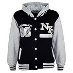 A2Z 4 Kids Girls Boys Baseball NYC ATHLETIC Hoodie - NY Jacket Black 11-12