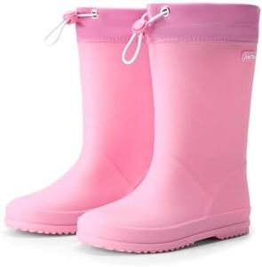 DREAM PAIRS Kids Rain Boots Boys Girls Lightweight Boots Waterproof Easy-on Outdoor Playing Rain Boot Unisex-Child,Size 8 Toddler,Pink,SDRB2401K