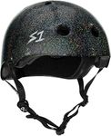 S1 Mega Lifer Helmet for Skateboarding, BMX, and Roller Skating - EPS Fusion Foam, CPSC & ASTM Certified - Black Gloss Glitter X-Large (24.5")