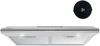 FIREGAS Range Hood 30 inch under cabinet with 3 Speed Hood Fan, LED Lights, Reusable Filters, Convertible Slim Kitchen Over Stove Vent Includes Charcoal Filter For Ducted/Ductless