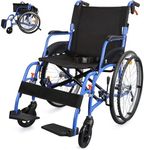 Wheelchairs for Adults, WHLICKS 2025 Premium Comfortable Transport Wheelchair Lightweight Foldable，25lb Portable Transfer Chair for Seniors with Swing-Away footrests and Anti Tipper, 264lb Capacity