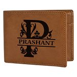 GFTBX Personalized Faux Leather Wallet with Name for Boys or Men or Gents (Croc Tan)