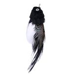 JAKAGO Cat Toys Realistic Bird Kitten Chase Dangle Toy Soft Feather Handmade Imitate Sparrow Simulate Parrot Stimulate Pet Instincts (Black)