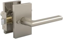 Mega Handles - Glamor Privacy I Lever Door Handle Set for Hallway, Closet and Bathroom I Reversible Heavy Duty I Fits All Standard Door Sizes I Screws Included - Satin Nickel (1 Pack)