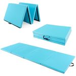 Giantex 4'x10' Gymnastics Mat, 2" Thick Folding Tumbling Mat with Hook and Loop Fastener, Foldable Gym Mat with Carrying Handles, Cheer Mats for Kids Adults Home Exercise Aerobics Fitness