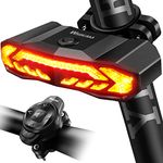 WSDCAM Smart Bike Tail Light with Turn Signals and Brake Light Bike Horn Alarm with Remote Auto ON/Off Rear Bike Light USB C Rechargeable Bicycle Brake Light Bike Turn Signals Bicycle Tail Light